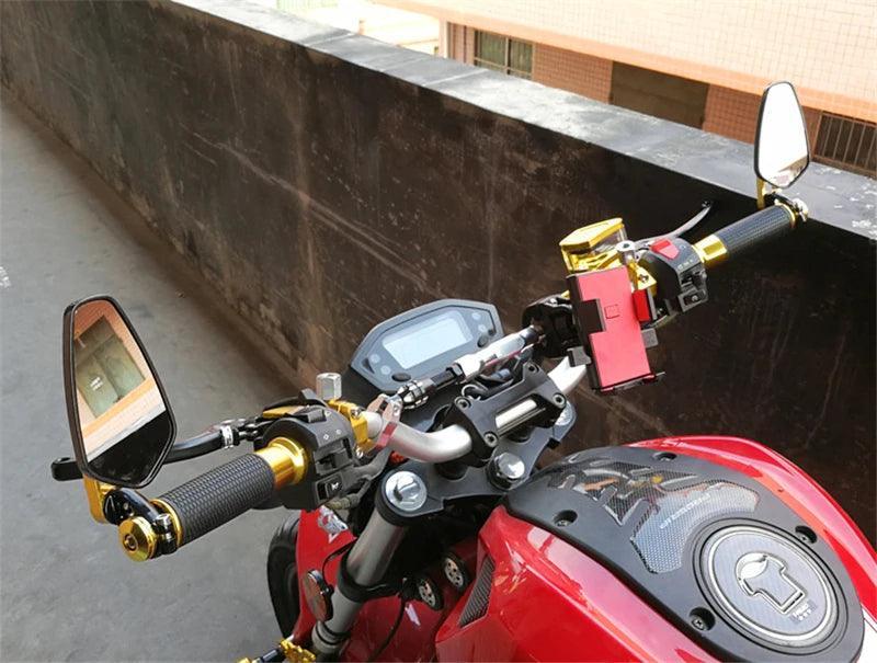EAFC 1 Pair 7/8" 22mm  Motorcycle Rearview Mirrors Universal Scooter