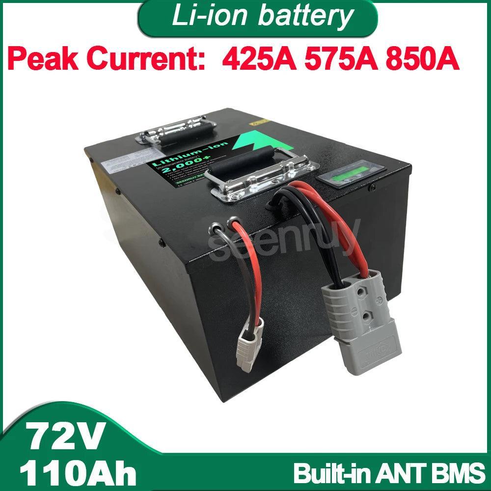 72V 110Ah Li-ion With Charger 100A 220A 340A Lithium Polymer Battery