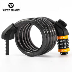 WEST BIKING Bicycle Cable Lock MTB Road Bike Security Steel Cable