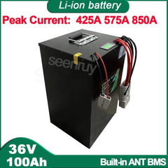 36V 100AH Li ion With Charger 230A 340A Lithium Polymer Battery