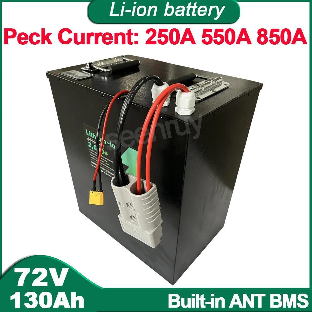 72V 130Ah Li-ion With Charger 340A BMS Lithium Polymer Battery Use For