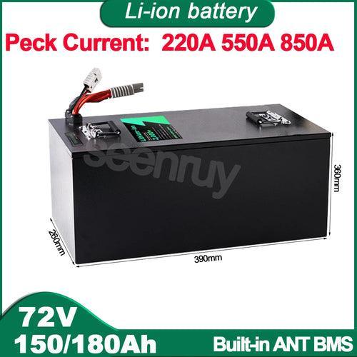 72V 150Ah 180AH Li-ion With Charger 220A 340A Lithium Polymer Battery