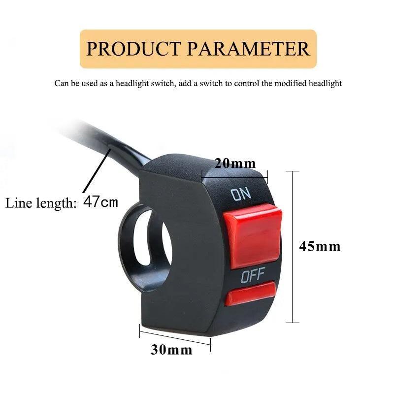 2X Universal Motorcycle Light Switch Connector ON OFF Handlebar