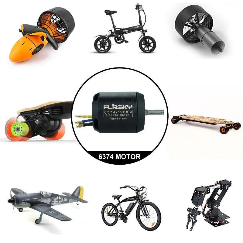 Flipsky 48v Brushless Dc Motor 12S 6374 Belt Electric Skateboard Motor