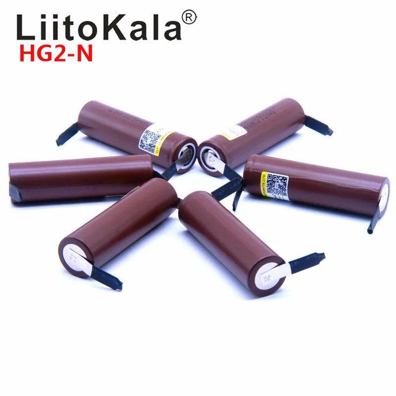 Hot 1-10pcs LiitoKala HG2 18650 3000mAh battery 3.6V discharge 20A