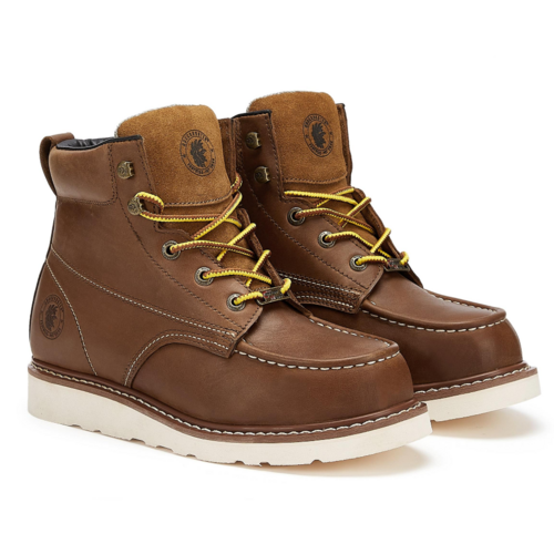 ROCKROOSTER Edgewood Men's 6 inch Brown steel mens waterproof boots