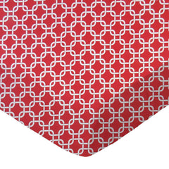 SheetWorld Fitted Portable Mini Crib Sheet - 100% Cotton Woven - Red