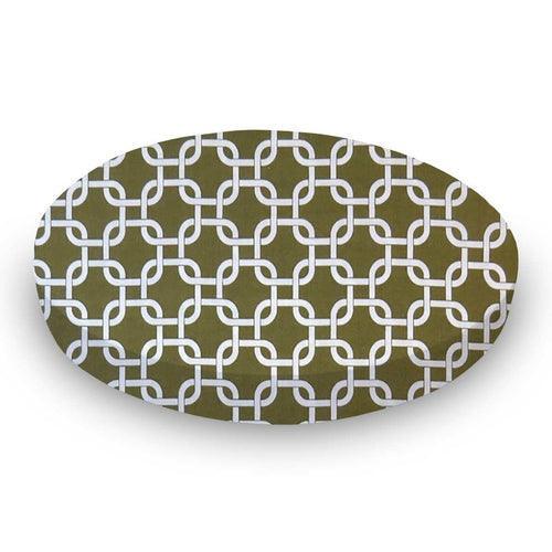SheetWorld Fitted Oval Crib Sheet Fits Stokke Mini - 100% Cotton Woven