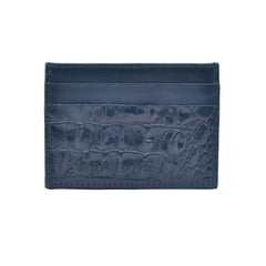 Croc Embossed Leather Card Holder