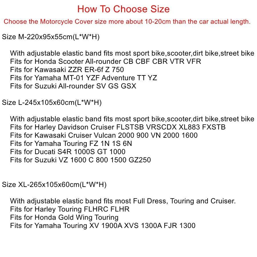 210t Half Motorcycle Cover Waterproof Outdoor Dustproof Rain Dust Anti