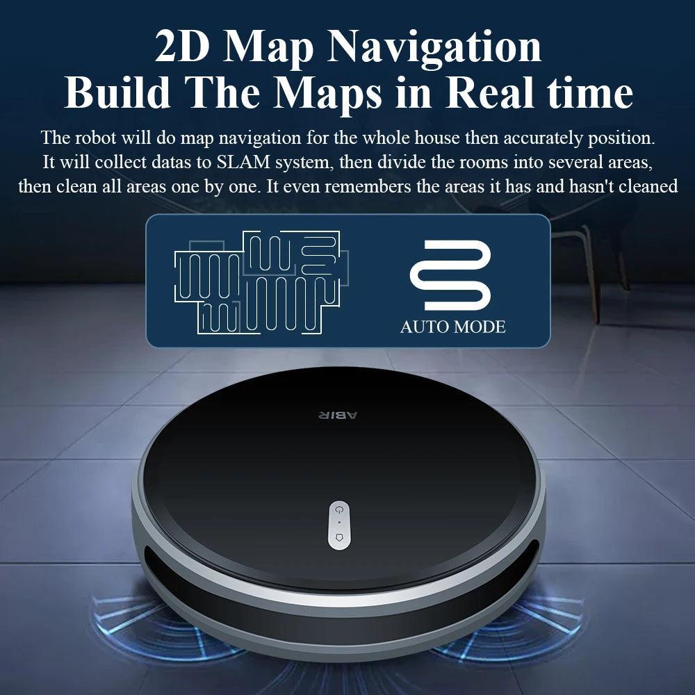 ABIR G20S Robot Vacuum Cleaner,Map Memory,6000Pa Suction,Remote Upgrade, Electric Wet Mop,WIFI APP Smart Floor Washing for Home - VirtuousWares:Global