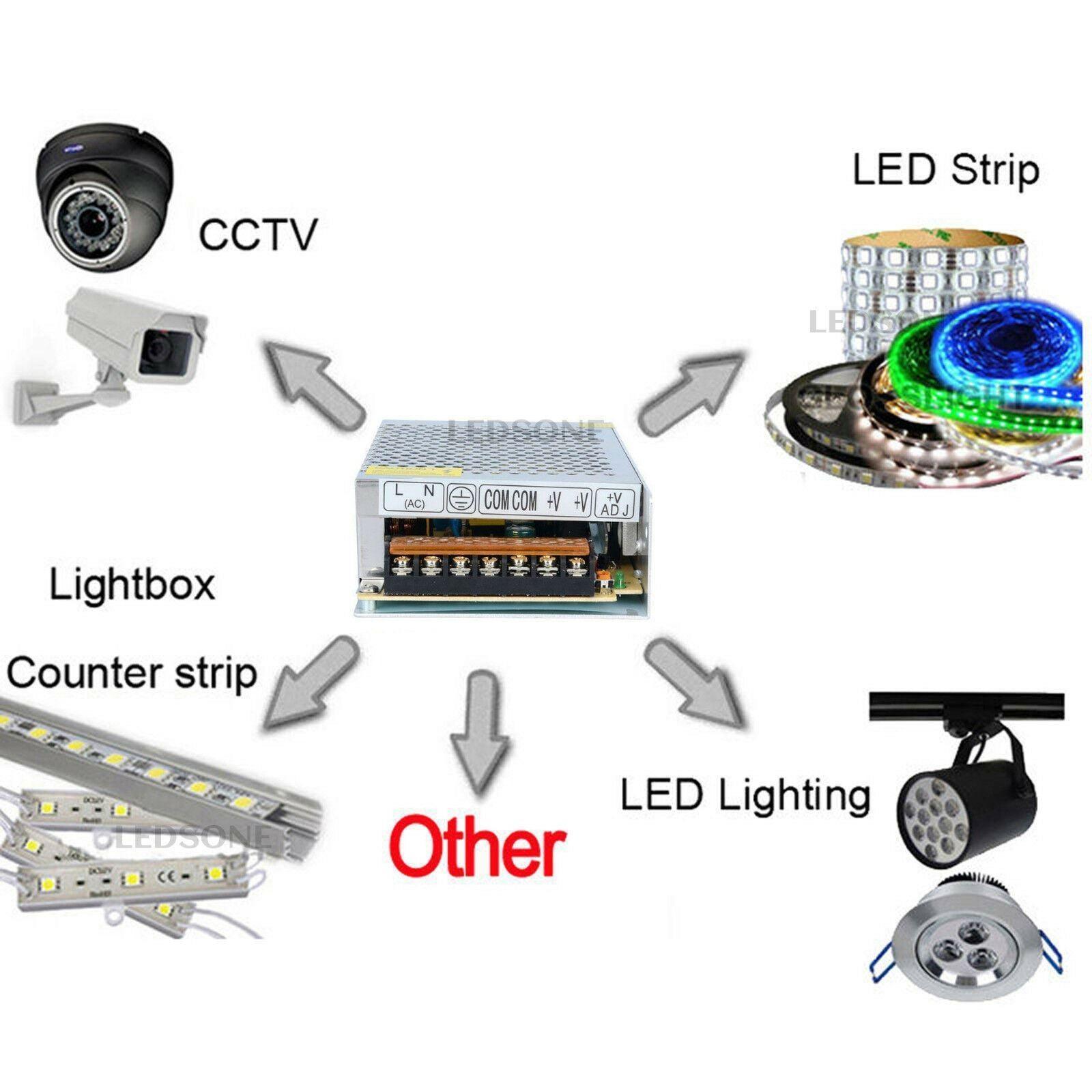 AC 100/240V to DC12V 12W -720W Regulated Switching Power Supply Led - VirtuousWares:Global