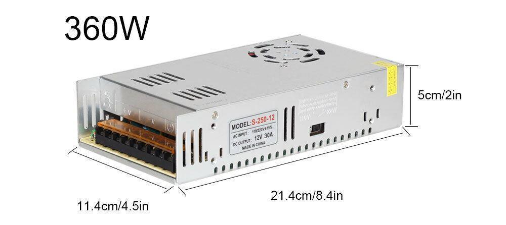 AC 100/240V to DC12V 12W -720W Regulated Switching Power Supply Led - VirtuousWares:Global
