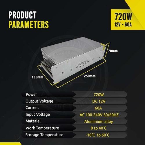 AC 100/240V to DC12V 12W -720W Regulated Switching Power Supply Led - VirtuousWares:Global
