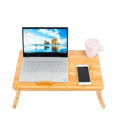 Adjustable Laptop Desk Bamboo Dormitory Bed Lap Table - VirtuousWares:Global