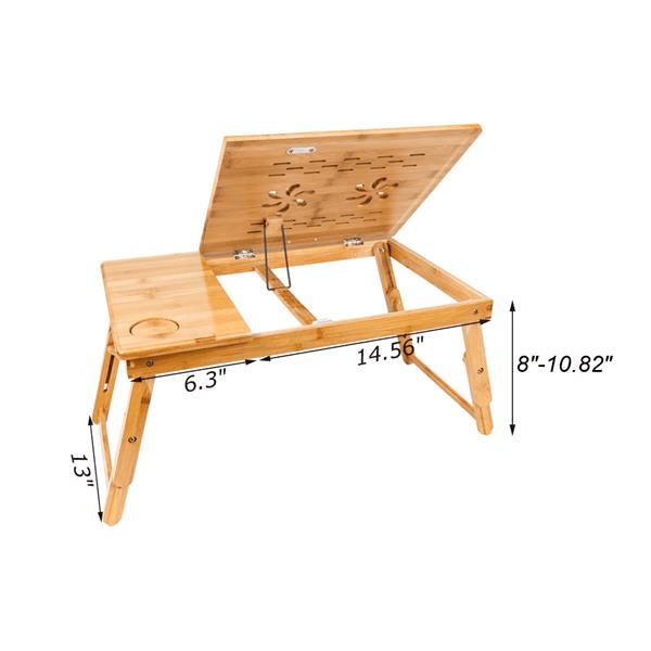 Adjustable Laptop Desk Bamboo Dormitory Bed Lap Table - VirtuousWares:Global