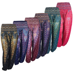 African Rayon light Peacock High waist pant - VirtuousWares:Global