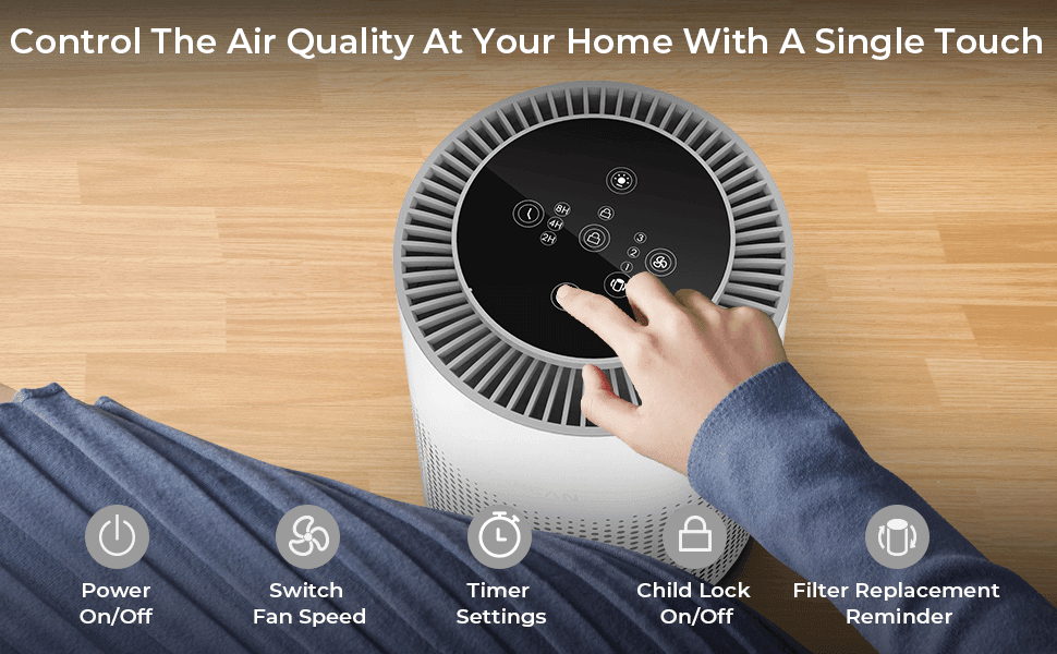 Air Purifiers for Home with Adjustable Night Light - VirtuousWares:Global