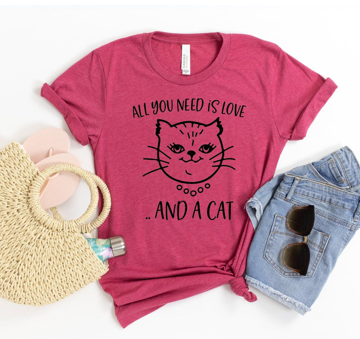 All You Need Is Love And A Cat T-shirt - VirtuousWares:Global