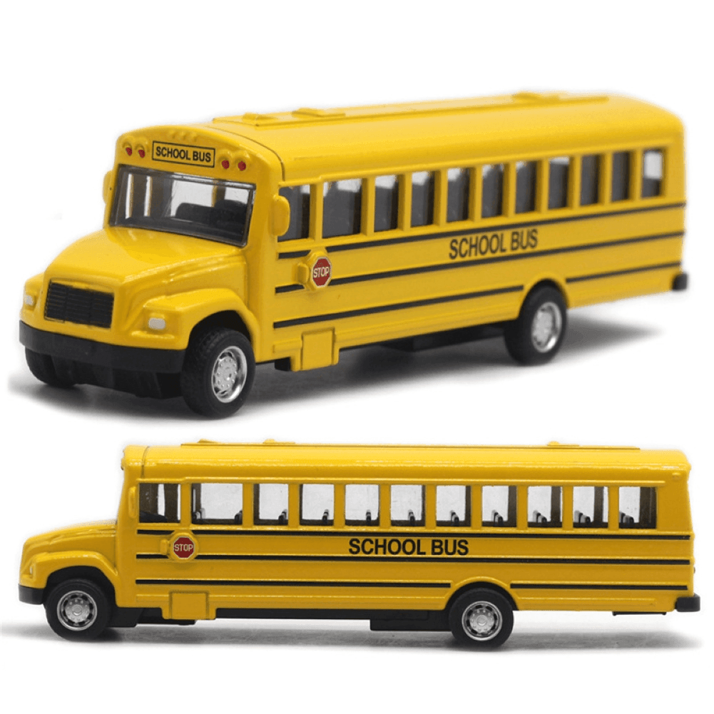 Alloy Inertial School Bus Model Car Model For Gifts Kids Boy Toys - VirtuousWares:Global