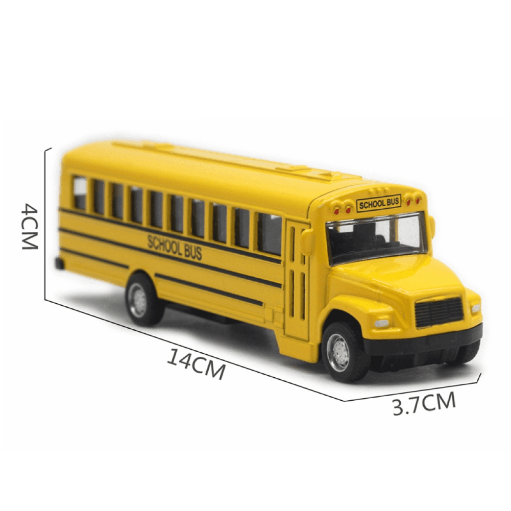 Alloy Inertial School Bus Model Car Model For Gifts Kids Boy Toys - VirtuousWares:Global