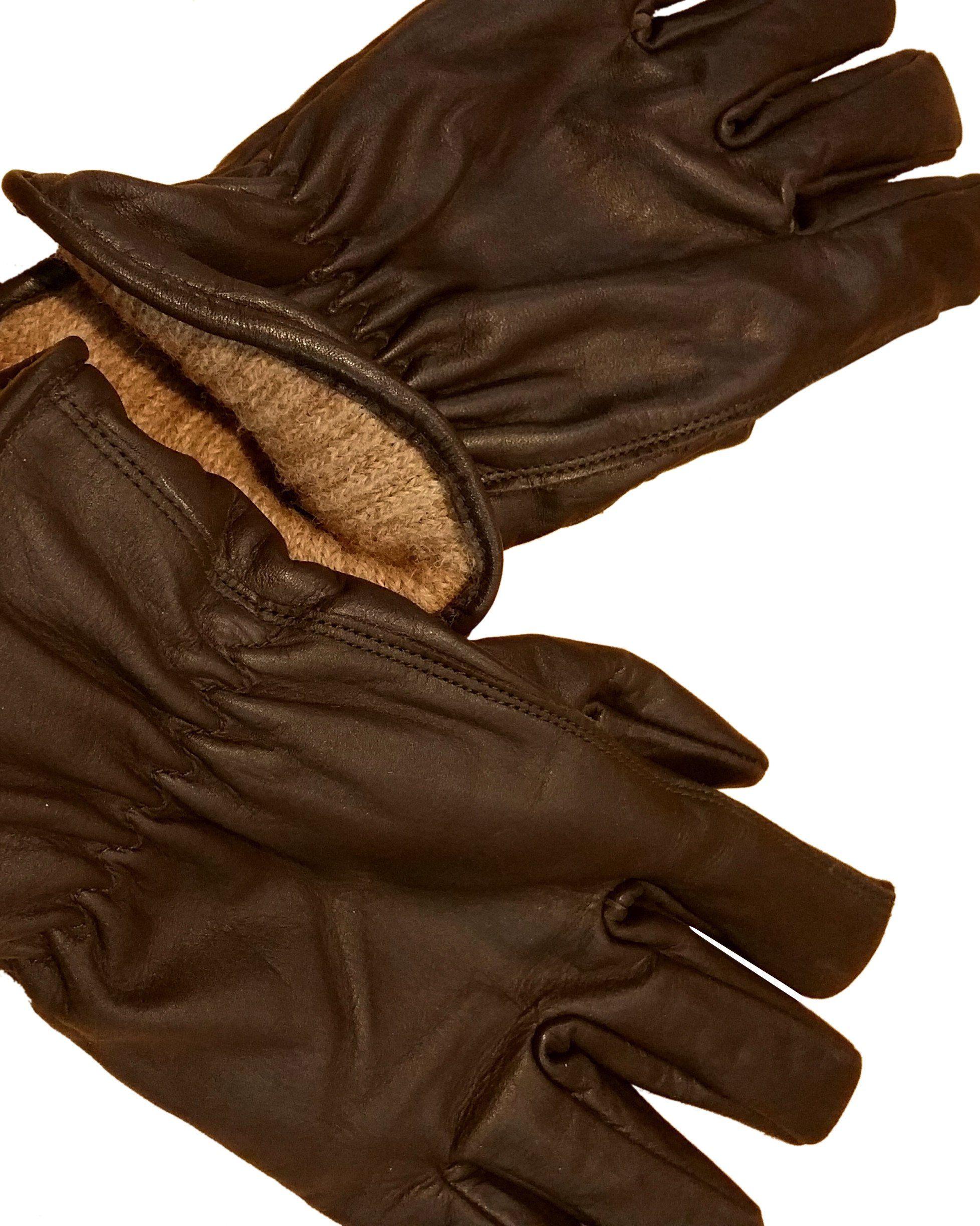 Alpaca Knit Lined Cowhide Leather Gloves - Alpaca Made in the USA - VirtuousWares:Global