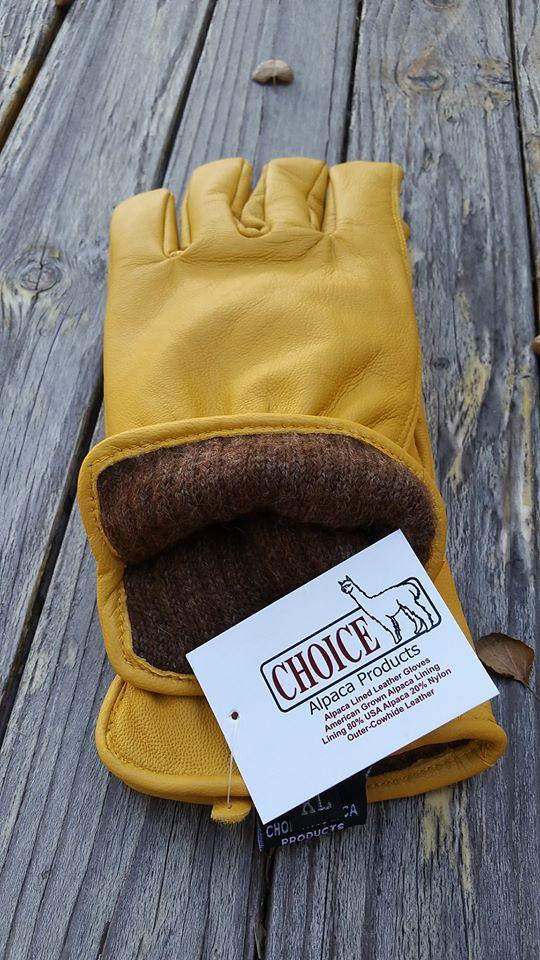 Alpaca Knit Lined Cowhide Leather Gloves - Alpaca Made in the USA - VirtuousWares:Global