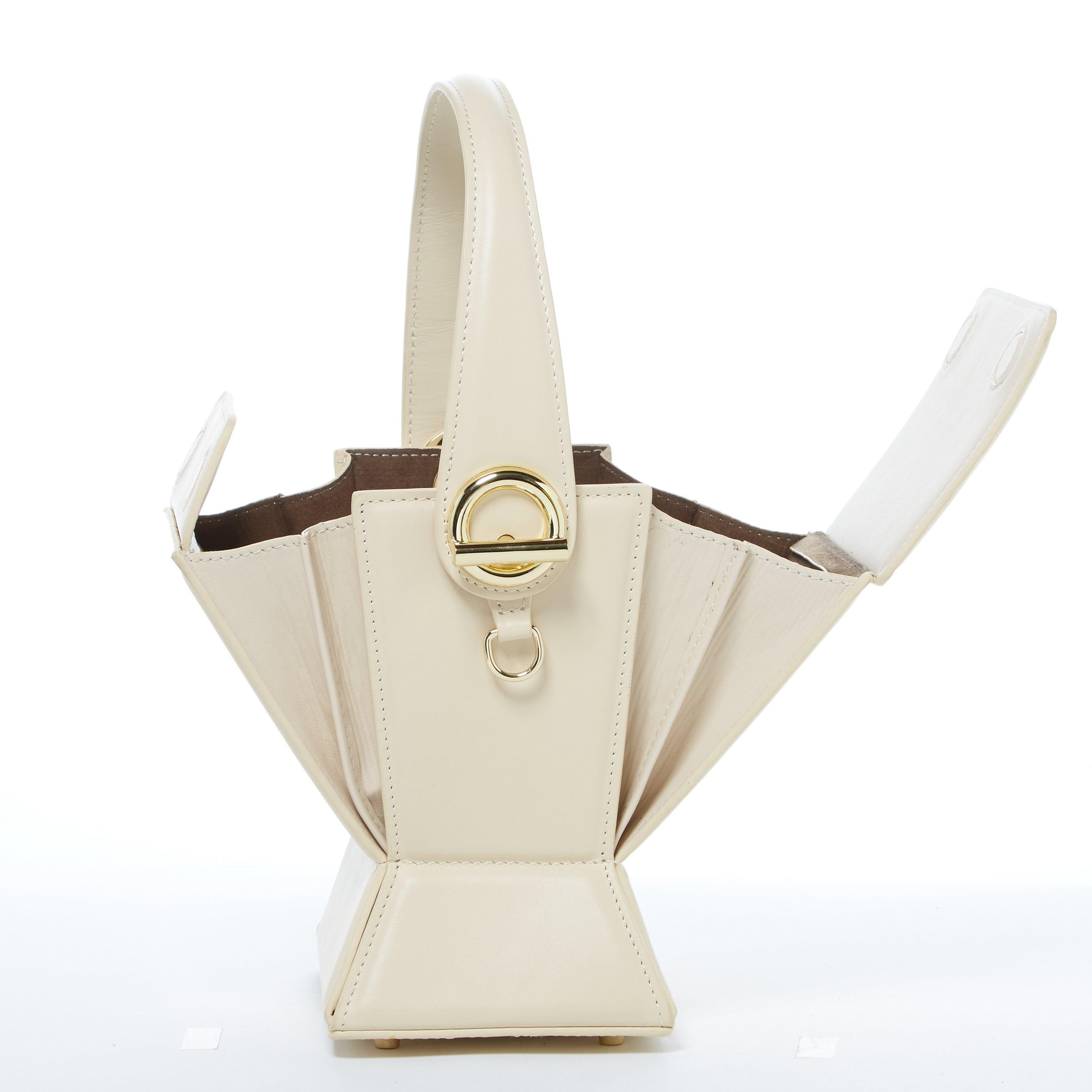 Amber Leather Bucket Bag Creamy Off White - VirtuousWares:Global