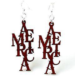 America Earrings # 1148 - VirtuousWares:Global