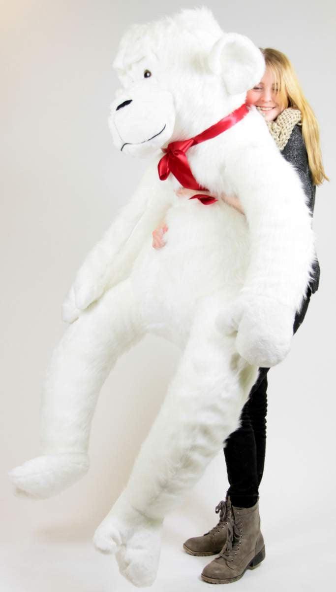 American Made White 6 Foot Giant Stuffed Gorilla 72 Inch Soft Huge - VirtuousWares:Global