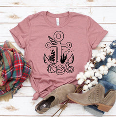 Anchor With Seashells T-shirt - VirtuousWares:Global