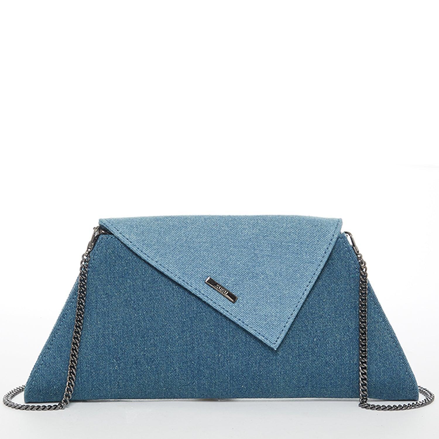 Angelica Denim Clutch Two Tone - VirtuousWares:Global