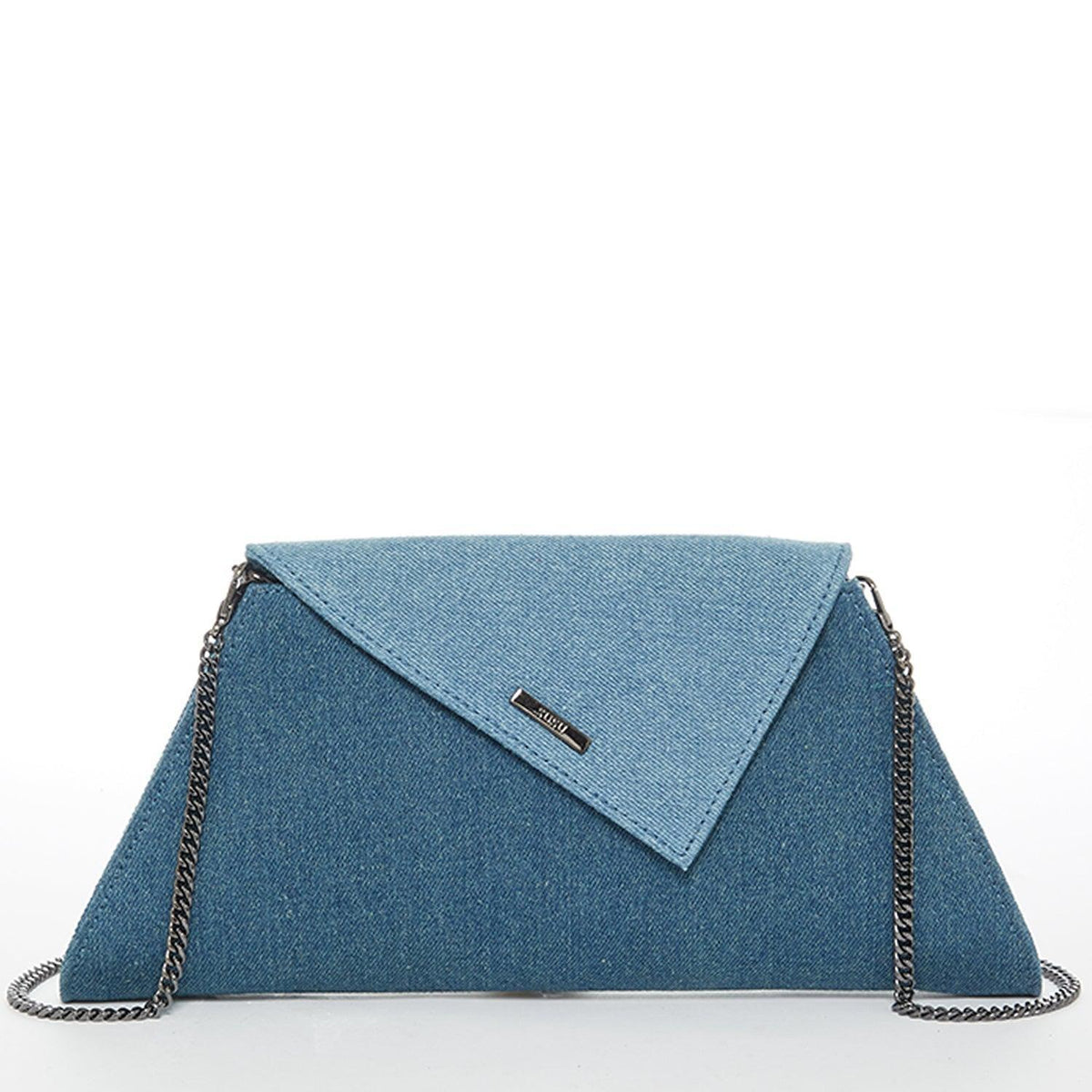 Angelica Denim Clutch Two Tone - VirtuousWares:Global