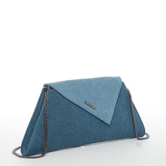 Angelica Denim Clutch Two Tone - VirtuousWares:Global