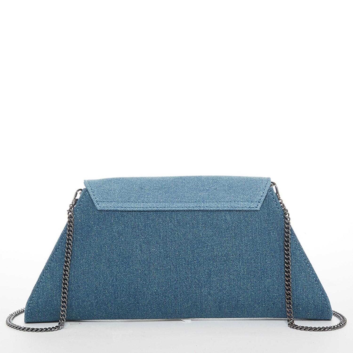 Angelica Denim Clutch Two Tone - VirtuousWares:Global