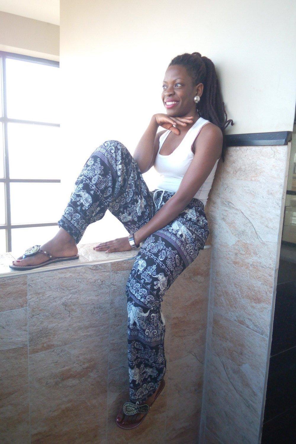 Animal print Rayon Black Pant and Capris - VirtuousWares:Global