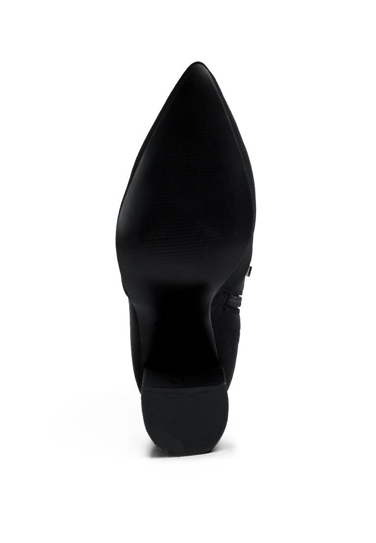 ankle lycra block heeled boots - VirtuousWares:Global