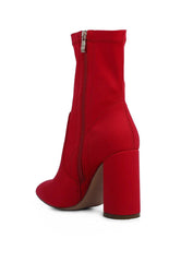 ankle lycra block heeled boots - VirtuousWares:Global