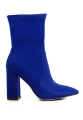 ankle lycra block heeled boots - VirtuousWares:Global