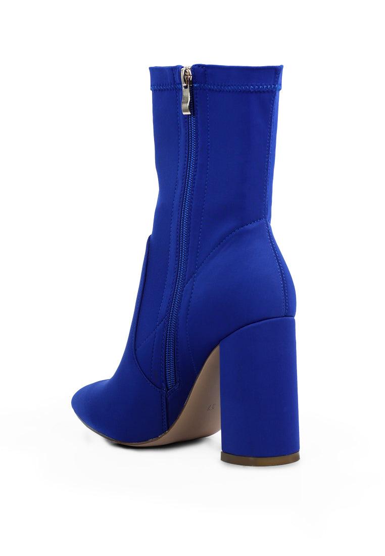 ankle lycra block heeled boots - VirtuousWares:Global