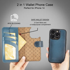 Apple iPhone 14 Series Detachable Leather Wallet Case Colorful - MW - VirtuousWares:Global