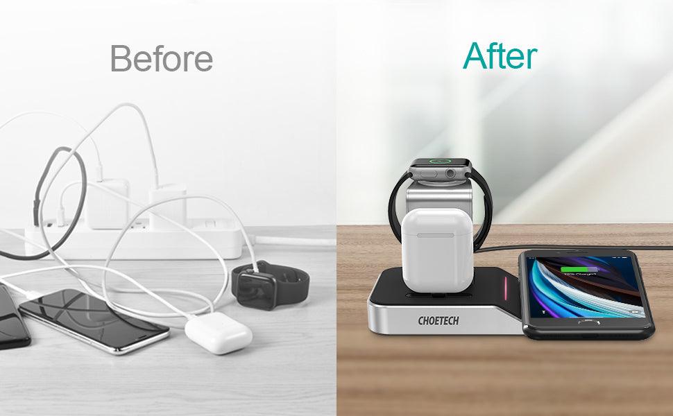 Apple Watch Charger Stand MFi Certified 4 in 1 Wireless Charging - VirtuousWares:Global