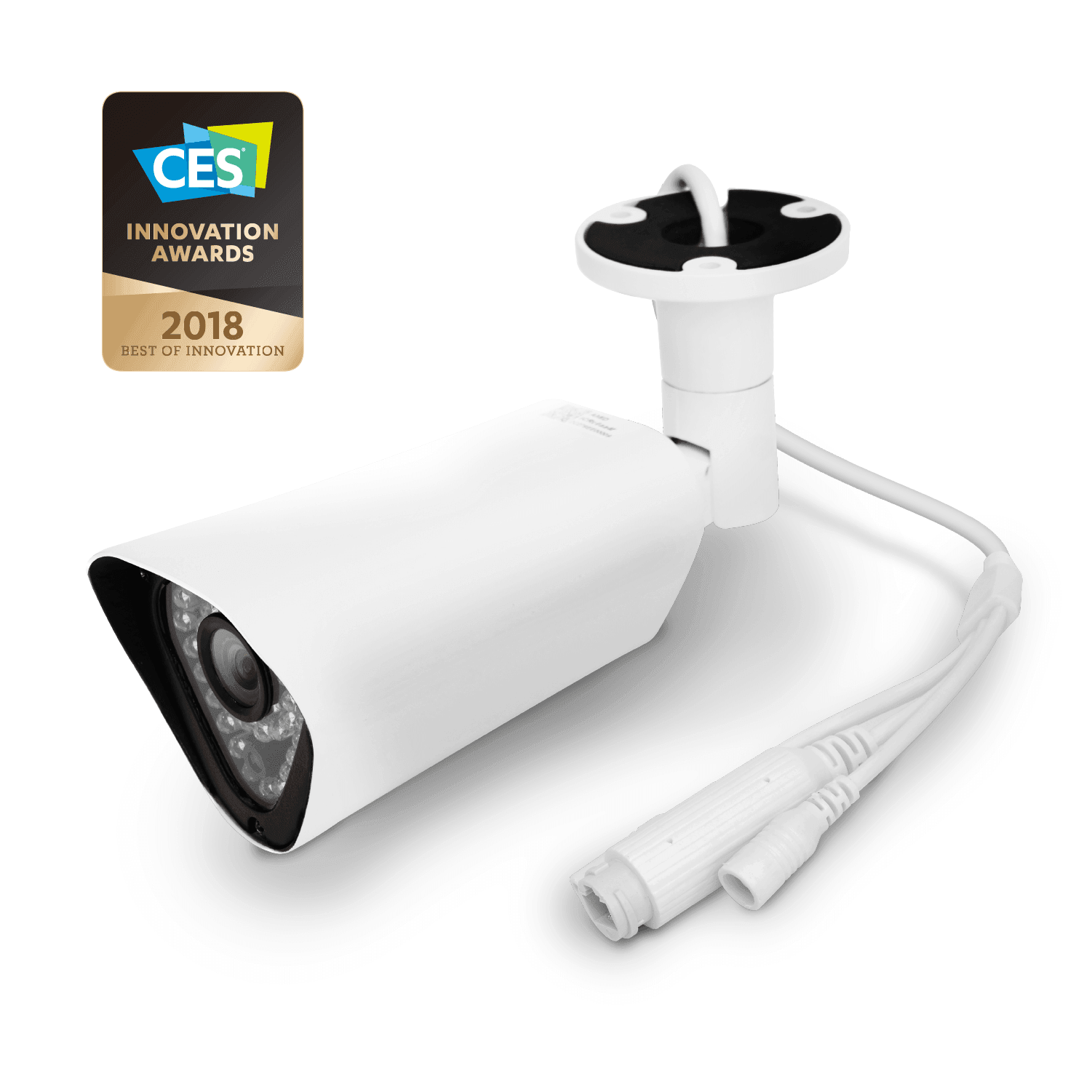 AR4 Outdoor Bullet Camera - White, AI Detection, Night Vision - VirtuousWares:Global