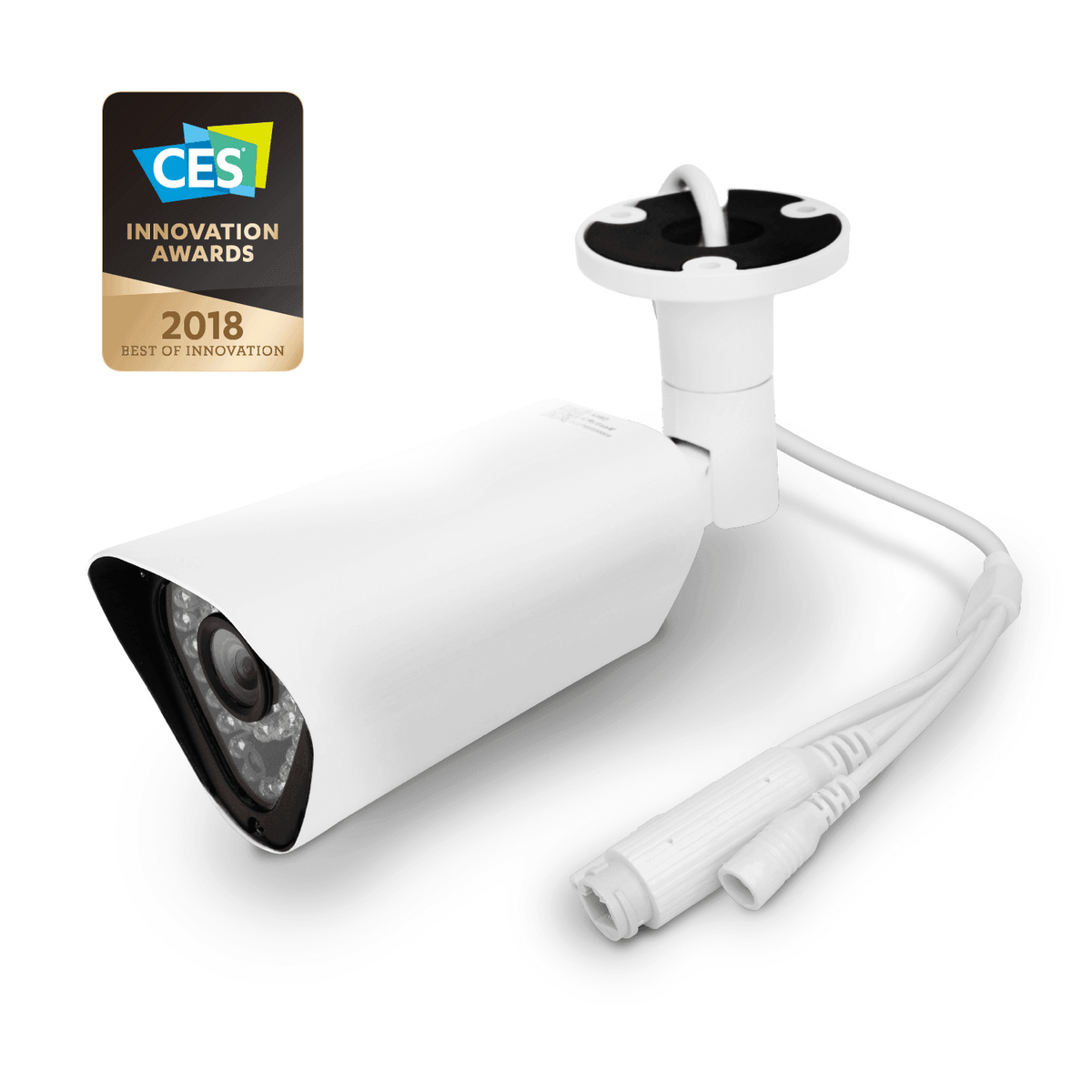 AR4 Outdoor Bullet Camera - White, AI Detection, Night Vision - VirtuousWares:Global