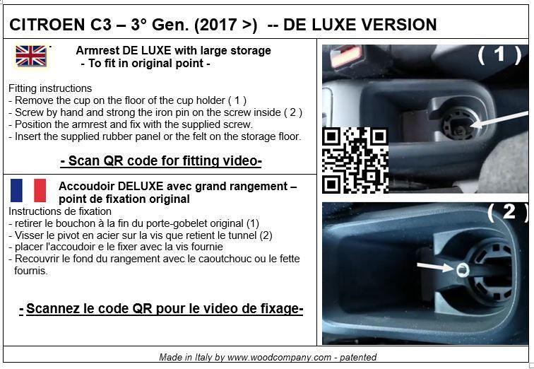 Armrest with storage for Citroen C3 (from 2017) - VirtuousWares:Global