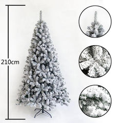 Artificial PVC Flocked Christmas Tree 7FT Snow Hinged Christmas Tree - VirtuousWares:Global