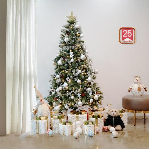 Artificial PVC Flocked Christmas Tree 7FT Snow Hinged Christmas Tree - VirtuousWares:Global