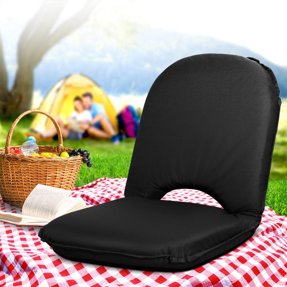 Artiss Foldable Beach Sun Picnic Seat - Black - VirtuousWares:Global