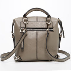 Ashley Gray Leather Backpack Purse - VirtuousWares:Global