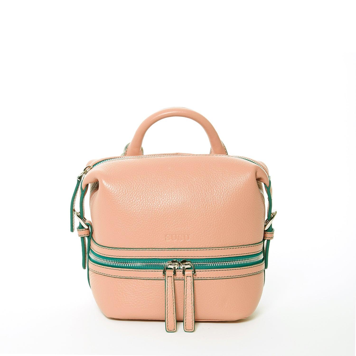 Ashley Small Pink Leather Backpack Purse - VirtuousWares:Global